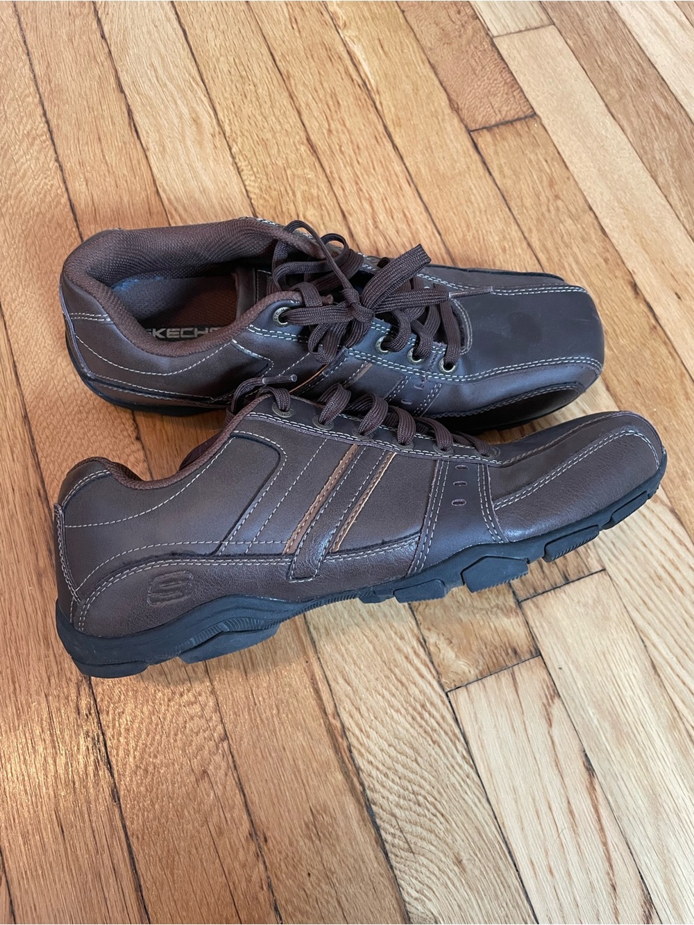 Skechers Men's Dark Brown Lace-Up Casual Athletic Shoes